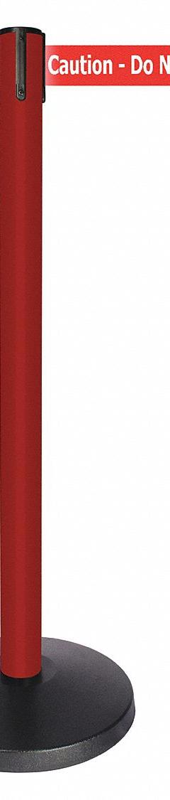 QUEUEWAY Barrier Post with Belt: Red, No Pattern, Caution Do Not Enter, 10 ft Belt Lg, Red (MPN QPLUS-21-RG). Key specifications — attr981468: ABS; attr981465: Red; attr981461: QUEUEWAY; attr981440: Metal Alloy; attr981443: Red; attr981449: Caution Do Not Enter; attr981448: White.