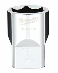 MILWAUKEE Standard Socket: SAE, 1/2 in Drive Size, 13/16 in Socket Size, 6-Point, Std, Chrome (MPN 45-34-9105). Key specifications — attr1204417: MILWAUKEE; attr1204392: Chrome.