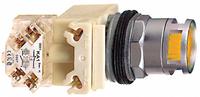 SCHNEIDER Illuminated Push Button: Illuminated, Flush Profile, Metallic, 30 mm, SPDT (MPN 9001K3L35LYAH13). Key specifications — Brand: SCHNEIDER; Action: Momentary; Series: 9001K; Push Button Material Type: Metallic.