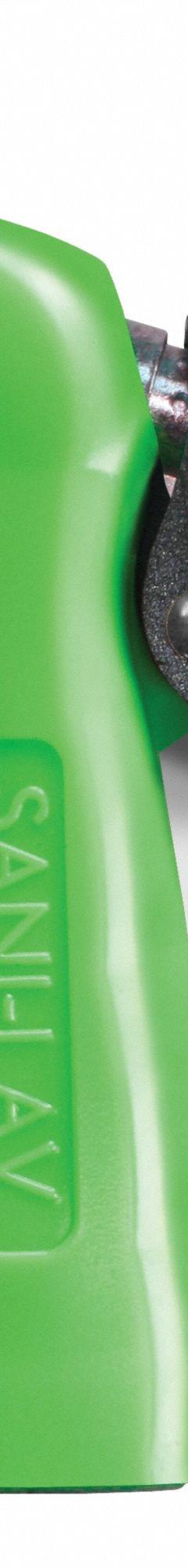 SANI-LAV Spray Nozzle: 3/4 in Connection Size, FGHT, Plastic/Zinc, 5 1/2 in Overall Lg, Green (MPN N2GX). Key specifications — Nozzle Color: Green; Material: Plastic; Nozzle Shutoff Type: Handle Controls; Brand: SANI-LAV.