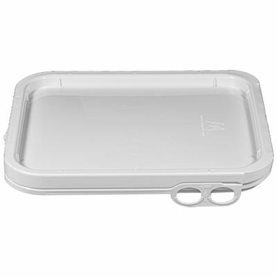 BASCO Lid: Tear Tab, White, Plastic, FDA Grade, 11 1/2 in L x 9 3/4 in W - Tear Tab Lids