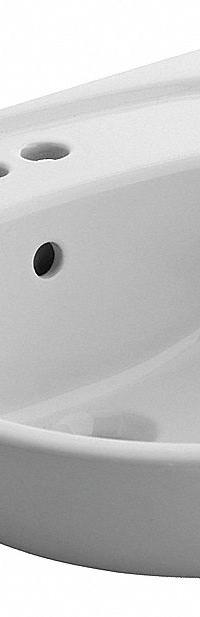 AMERICAN STANDARD Bathroom Sink: Mezzo™, White, Fireclay China, 22 in Overall Lg, 3 Faucet Holes (MPN 9960403.020). Key specifications — Series: Mezzo™; Includes: Rear Overflow, Space Saving Design, Recessed Self-Draining Deck, Barrier Free Design, Self Rimming with Sealant, Mounting Kit, Cutout Template; Color: White; Brand: AMERICAN STANDARD; Sink Type: Bathroom; Material: Fireclay China; Sink Material: Ceramic.