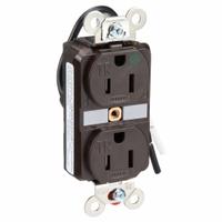 HUBBELL Receptacle: Hospital Grade Fed. Spec., Duplex, 5-15R, Brown, 125V AC, 15 A, 2 Pole / 3 Wire (MPN HBL8200SGA)