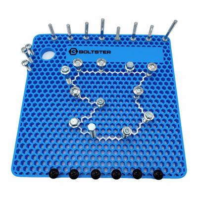 BOLTSTER Silicone Fastener Organizer: Blue, 3/8 in Overall Wd, 10 in Overall Lg - Flexible Tool Trays & Holders