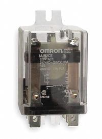 OMRON Enclosed Power Relay: Surface (Side Flange) Mounted, 10 A Current Rating, 120V AC, DPDT (MPN MJN2CE-AC120). Key specifications — Brand: OMRON; Base Type: Octal; Mounting Style: Side Flange; Electrical Connection: Quick-Connect; Manufacturer Part Number: MJN2CE-AC120; Operating Current: 10 A; Series: MJN Series.
