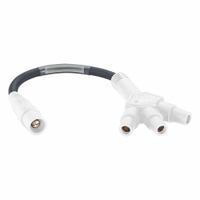 3-Fer with Cable: Male-Female-Female-Female, White, 600V AC, 400 A, Series 16, 24 in Cable (MPN 16A33-UW). Key specifications — Brand: LEVITON; Gender Configuration: Male-Female-Female-Female.
