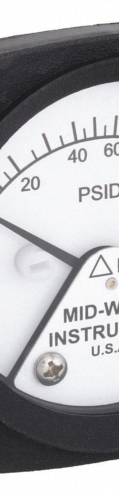 MIDWEST INSTRUMENT Differential Pressure Gauge: Back, 1/4 in NPT Female, ±3-2-3% Gauge Accuracy, 120 (MPN 120-SA-00-OO-100P). Key specifications — Sensor Type: Piston; Series: 120; Housing Material: 316L Stainless Steel; Certificate of Calibration: Not Included; Gauge Accuracy: ±3-2-3%.
