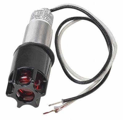 APPLETON ELECTRIC Protruding Panel Light: 3/4 in Panel Mounting Size, Red - Single-Piece Incandescent Pilot Lights