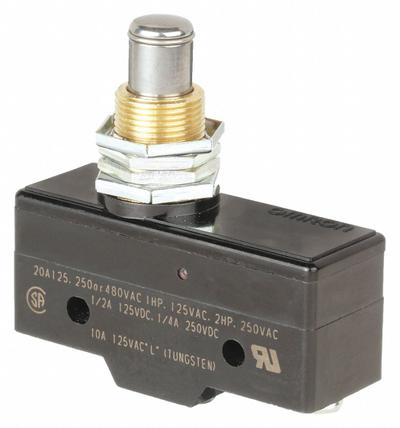 OMRON Snap Action Switch: Plunger Actuator, 1NO/1NC - Plunger Snap-Action Switches