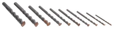 WESTWARD Round Hammer Drill: 1/4 in Drill Bit Size, 4 in Max Drilling Dp - Round-Shank Masonry Drill Bits