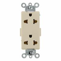 LEVITON Decora Plus Duplex Receptacle Outlet: Duplex, 5-15, Ivory, 125/250V AC, 15 A_16 A (MPN 5835-I)