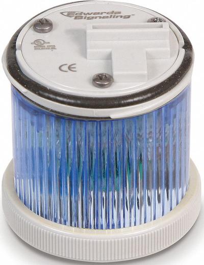 EDWARDS SIGNALING Tower Light Module: Flashing/Steady, 120V AC, Blue, 48 mm Overall Dia - Multimode Light Modules