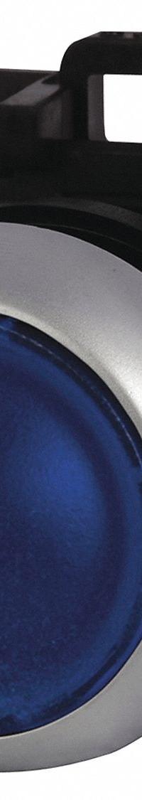 EATON Flush Push Button: Blue, 22 mm Mounting Size, Non-Metallic, Maintained (MPN M22-DRL-B). Key specifications — Brand: EATON; Action: Maintained; Series: M22; Push Button Material Type: Non-Metallic.