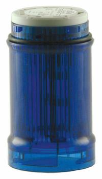EATON Tower Light Module: Strobe, 24V AC/24V DC, Blue, 43 mm Overall Dia, 2 1/4 in Overall Ht, SL4 (MPN SL4-FL24-B). Key specifications — Brand: EATON; Compatible with Series: SL4; Lens Color: Blue; Operating Voltage: 24V AC; Manufacturer Part Number: SL4-FL24-B.