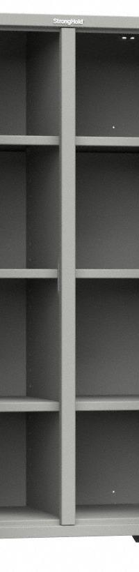 STRONG HOLD Storage Cabinet: 36 in x 24 in x 75 in, 6 (6) Adj Shelves, 2 Doors, Legs, Medium Gray (MPN 36-DS-246-L). Key specifications — Brand: STRONG HOLD; Base Type: Legs; Cabinet Color: Medium Gray; Frame Assembled: Assembled.