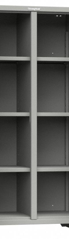 STRONG HOLD Storage Cabinet: 36 in x 24 in x 75 in, 6 (6) Adj Shelves, 2 Doors, Legs, Medium Gray (MPN 36-DS-246-L). Key specifications — Brand: STRONG HOLD; Base Type: Legs; Cabinet Color: Medium Gray; Frame Assembled: Assembled.