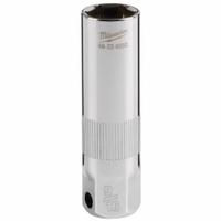 MILWAUKEE Spark Plug Socket: 3/8 in Drive Size, 9/16 in Socket Size, 6-Point, Deep, Chrome (MPN 48-22-9550). Key specifications — attr1204270: Chrome; attr1204275: MILWAUKEE; attr1204284: Deep; attr1204287: Not Tether Capable.