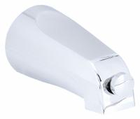 KISSLER Diverter Tub Spout: 1/2 in Connection Size, NPT Connection, 5 1/4 in Spout Reach (MPN 82-0018). Key specifications — Tub Spout Connection Type: NPT; Trim Finish: Chrome; Tub Spout Material: Zinc; Brand: KISSLER.