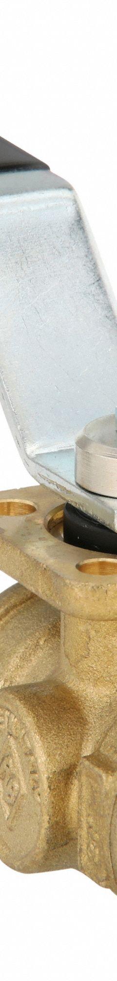 BONOMI Manual Three-Way Ball Valve: 1/4 in, Brass, L Flow, FNPT x FNPT x FNPT, Std Port Ball Port (MPN 365N-1/4"). Key specifications — Brand: BONOMI; Handle: Lever.
