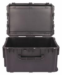 SKB Protective Case: 21 in x 30 in x 18 in Inside, No Foam, Black, 4 Wheels, 29 lb Wt, IP67, Latches (MPN 3I-3021-18BE). Key specifications — Handle Style: Telescoping; Brand: SKB; Case Closure Type: Latches.