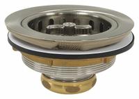 PERFECT PUTTY Strainer: Brass, Brushed Nickel, 2 1/2 in Overall Ht, 4 1/2 in Overall Dia, Threaded (MPN 59-3222). Key specifications — Product Type: Sink Drain; Brand: PERFECT PUTTY; Finish: Brushed Nickel; Material: Brass; Includes: Tailpiece Washer.