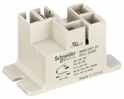 SCHNEIDER Enclosed Power Relay: Surface (Top Flange) Mounted, 24V DC, SPST-NO - Surface-Mounted Relays