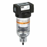 PARKER Filter: Coalescing, 1/8 in NPT, 0.01 micron, 17 scfm, 150 psig Max Op Pressure, Plastic Bowl (MPN 10F05ED). Key specifications — attr110055: 10; attr110024: Auto Pulse Drain; attr110008: PARKER.