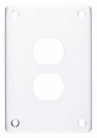 HUBBELL Wall Plate: Duplex Outlet, 1 Gang, White - General Purpose Wall Plates