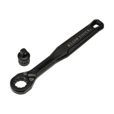 KLEIN TOOLS Hand Ratchet Set: Round, Reversible, 5 3/4 in Overall Lg, 5° Min Arc Swing - Standard-Head Ratchets