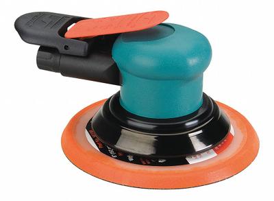 DYNABRADE Air Orbital Sander: 6 in Disc, Hook and Loop/Vinyl, 3/8 in Orbit, Non-Vacuum - Non-Vacuum Random Orbital Sanders