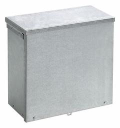 HOFFMAN Enclosure: Steel, 12 in x 12 in x 6 in, 3R, Solid Cover, Screw On, Included, Galvanized (MPN A12R126GV). Key specifications — Brand: HOFFMAN; Closure Method: Screws; Knockouts: Included.