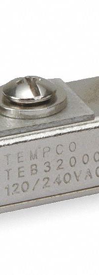 TEMPCO Process Thermostat: Surface Mount, Open on Rise, 100°F, Fixed Setpoint, Adj Screw (MPN TEB32005). Key specifications — Switch Action: Open on Rise; Temperature Control Range: 100°F; Control Type: Adjustable Screw; Brand: TEMPCO.