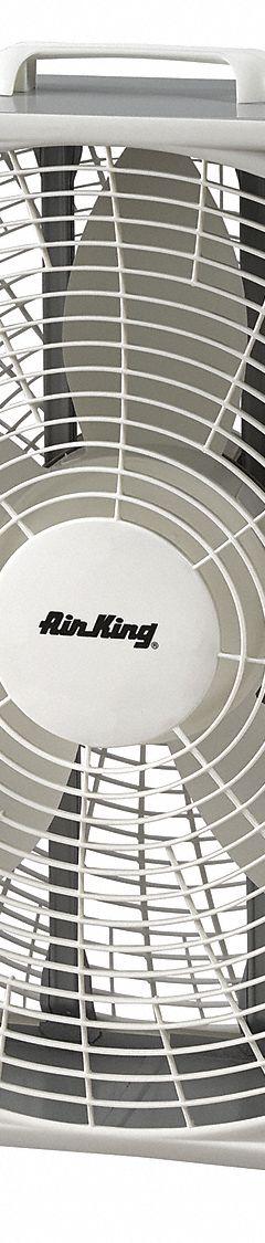AIR KING Freestanding Fan: 20 in Blade Dia, Non-Oscillating, 3 Speeds, 22 1/2 in Ht, 6 3/8 in Wd (MPN 9723). Key specifications — Brand: AIR KING; Number of Speeds: 3; Blade Material: Polypropylene; Voltage: 120V AC; Application: Home and Office.