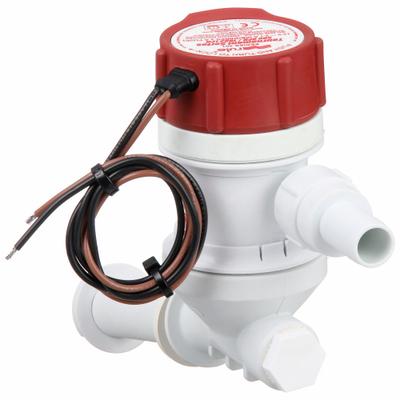 RULE Livewell Pump: 500 gph Max Flow, Through-Hull Angled Pickup Tube - Bait & Live Well Pumps