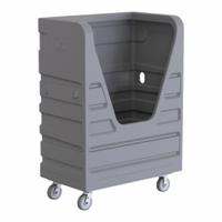 R&B WIRE PRODUCTS INC. Cube Truck: 48 in L x 29 in W x 69 in H, (2) Rigid/(2) Swivel, Gray, Rubber (MPN 849G). Key specifications — Manufacturer Part Number: 849G; Brand: R&B WIRE PRODUCTS INC.; Caster/Wheel Configuration: (2) Rigid; Color: Gray.