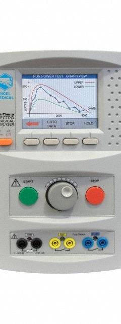 RIGEL MEDICAL Test Equipment: 8,000 mA, CAT II 300V, 6,000 mA Leakage Current Measurement - Max (MPN Uni-Therm). Key specifications — Brand: RIGEL MEDICAL; Testing Functions: Power Distribution; CAT Safety Rating: CAT II 300V.