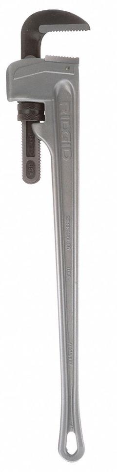 RIDGID Pipe Wrench: Aluminum, 5 in Jaw Capacity, Serrated, 36 in Overall Lg, I-Beam (MPN 31110). Key specifications — attr309808: I-Beam; attr309815: Aluminum; attr324941: RIDGID.
