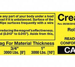 MAG-MATE Replacement Capacity Sticker: 900190, Below-the-Hook Lifting Magnets. Key specifications — Brand: MAG-MATE; Manufacturer Part Number: 900190; Product Type: Capacity Sticker.