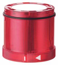 WERMA Tower Light Module: Flashing/Strobe, 24V DC, Red, 70 mm Overall Dia, 66 mm Overall Ht (MPN 64712055). Key specifications — Brand: WERMA; Compatible with Series: KombiSIGN 72; Lens Color: Red; Operating Voltage: 24V DC; Manufacturer Part Number: 64712055.