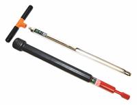 AMS Soil Recovery Probe: Regular, Nickel Plated 4130 Alloy Steel, Threaded, 5/8 in Connection Size (MPN 401.19). Key specifications — Brand: AMS; Product Type: Soil Recovery Probe; Probe Type: Regular; Connection Type: Threaded; Material: Nickel Plated 4130 Alloy Steel; Includes: 10 in Cross Handle.