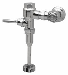 ZURN Manual Flush Valve: Metroflush® Z6203, Exposed, Top, 0.5 gpf Gallons per Flush, Piston (MPN Z6203-EWS-YB-YC). Key specifications — Spud Location: Top.