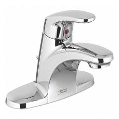 AMERICAN STANDARD Mid Arc Bathroom Faucet: Colony Pro, Metal, Chrome Finish, 0.5 gpm Flow Rate, Arc (MPN 7075056.002). Key specifications — Includes: Drain; Brand: AMERICAN STANDARD; Series: Colony Pro.