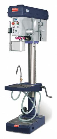 DAYTON Floor Drill Press: Belt Drive, Variable Speed, 75 RPM – 4,000 RPM, 230V AC /Single-Phase (MPN 53UH06). Key specifications — attr22849: 75 to 4000 RPM; attr22858: 230V AC; attr73523: Boring; attr22856: Belt; attr73570: Single-Phase; attr22850: 11 in; attr22846: 3 hp; attr22840: 10 A.