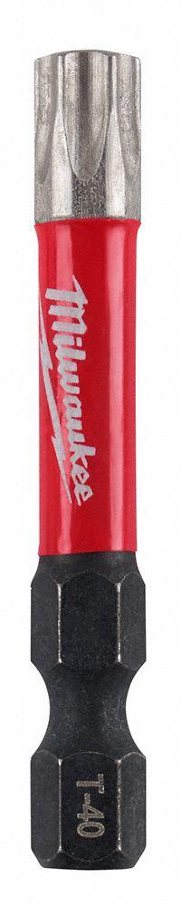 MILWAUKEE Power Bit: Power Bit, T40 Bit Size, Imperial, Torx® Head, T40 Bit Industry Size, 25 PK (MPN 48-32-4188). Key specifications — attr1119738: Hex; attr1119735: Imperial; attr1119740: Standard; attr1119734: Alloy Steel; attr1119737: Power Bit; attr1119741: MILWAUKEE.