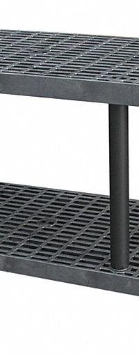 STRUCTURAL PLASTICS Plastic Shelving: 96 in x 24 in, 27 in Overall Ht, 2 Shelves (MPN S9624B). Key specifications — Resistance Properties: Corrosion-Resistant; Frame Material: Plastic; Shelving Material: High Density Polyethylene; Brand: STRUCTURAL PLASTICS.