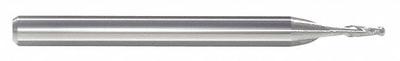 APPROVED VENDOR Ball End Mill: Carbide, 2 Flute, 3/64" Mill Dia, 1/2" LOC, 2-1/2" OAL (MPN 251-001112) - Pencil-Neck Carbide Ball End Mills