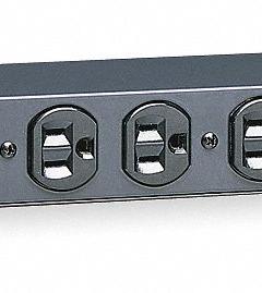 TRIPP LITE Surge Protected Power Distribution Unit: 120V AC, 14 Outlets, NEMA 5-15R, Non-Metered (MPN DRS1215). Key specifications — Plug Type: NEMA 5-15P; Brand: TRIPP LITE; Maximum Input Voltage: 120V AC; Receptacle Type: NEMA 5-15R; Mounting Location: Wall; Facing: Front.