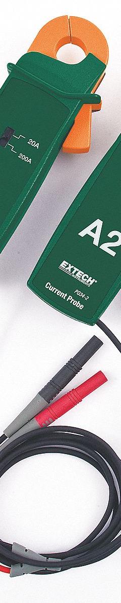 EXTECH Flexible Current Probe: CAT III 600V, Banana Plug/Proprietary, 0.8 in Jaw Opening, AC Current (MPN PQ34-2). Key specifications — Connector Type: Proprietary; Safety Rating: CAT III 600V; Brand: EXTECH.