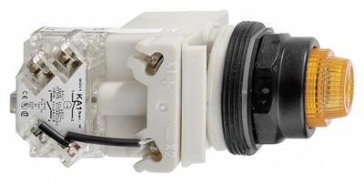 SCHNEIDER Pilot Light: 30 mm Panel Mounting Size, Amber, Incandescent - Incandescent Pilot-Lights