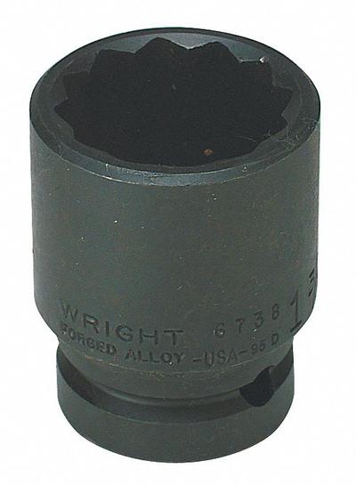 WRIGHT TOOL Impact Socket: 3/4 in Drive Size, Metric, 36 mm Socket Size, 12-Point, Std - 3/4" Drive Impact Sockets